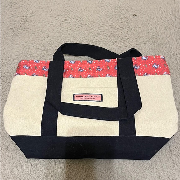 Mini Vineyard Vines Women's Tote Bag - Red and Black Canvas - Picture 1 of 3